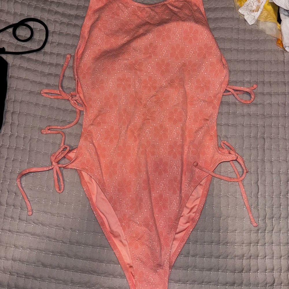 Altard State Coral One-Piece Swimsuit with Side Ties